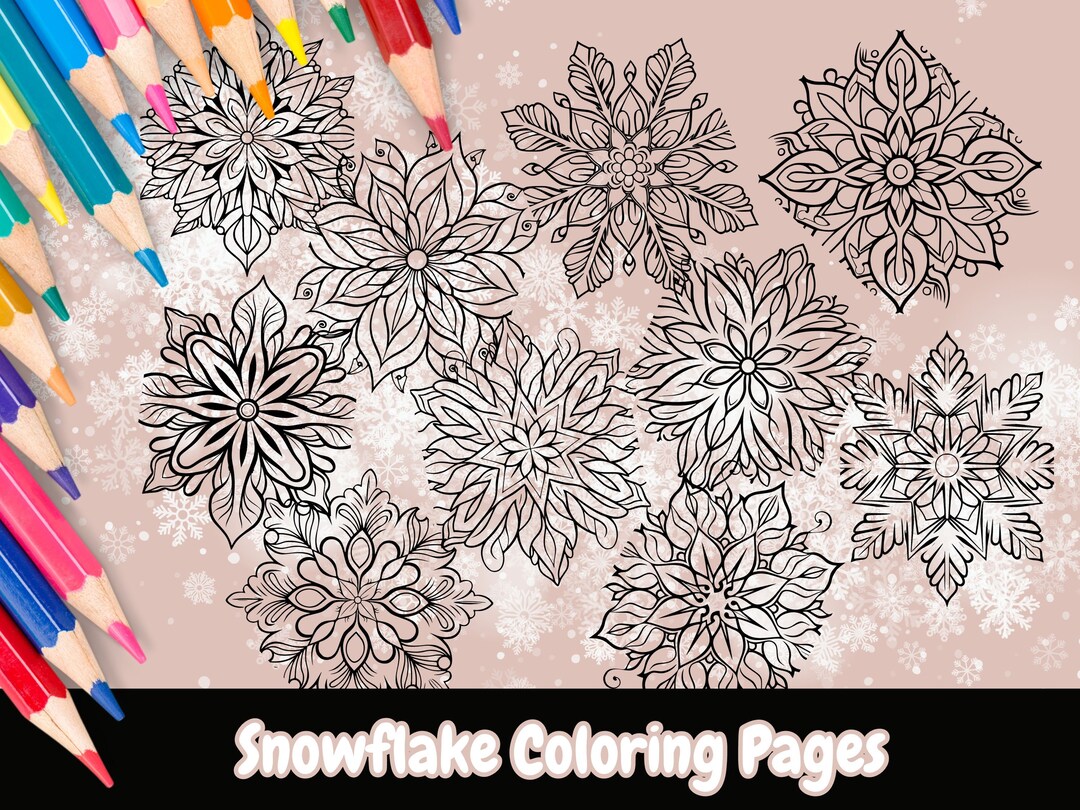 Snowflake Coloring Pages, Printable Coloring Pages, Christmas Coloring ...