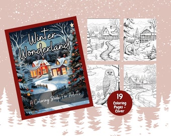 Winter Wonderland A Coloring Book For Adults, Christmas Coloring, Adult Coloring Book, Coloring Pages, Coloring Book, Winter Activity