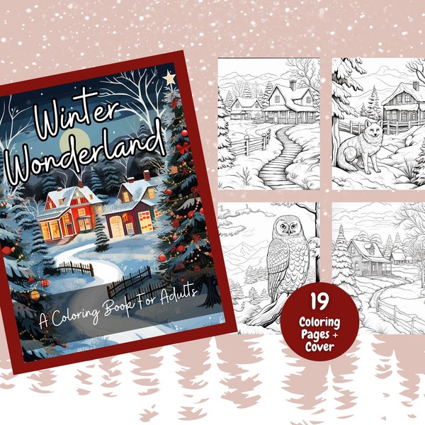 Winter Wonderland Een kleurboek voor volwassenen, Kerstkleuren, Kleurboek voor volwassenen, Kleurplaten, Kleurboek, Winteractiviteit