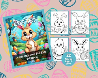Pascua Un Libro Para Colorear Para Niños Volumen 2, Libros Para Colorear, Páginas Para Colorear Para Niños, Actividad De Pascua, Pascua, Páginas Para Colorear Imprimibles