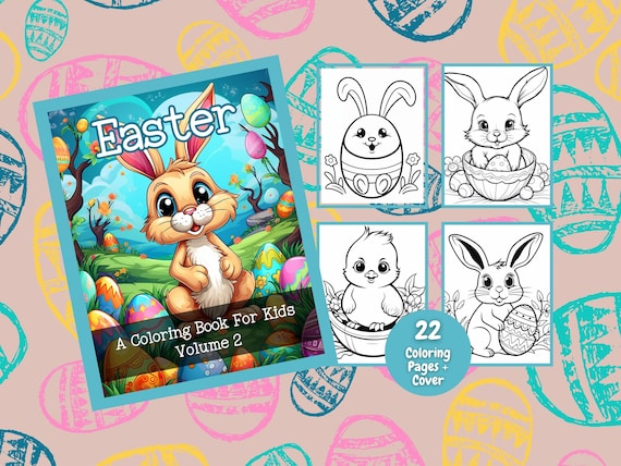 Easter A Coloring Book For Kids Volume 2, Coloring Books, Kids Coloring Pages, Easter Activity, Easter, Printable Coloring Pages