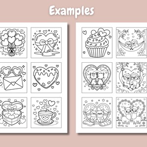 Pode incluir: P&aacute;ginas para colorir em preto e branco com v&aacute;rios temas do Dia dos Namorados, incluindo cora&ccedil;&otilde;es, cupcakes, animais e cenas rom&acirc;nticas. As p&aacute;ginas s&atilde;o projetadas para serem coloridas por adultos e crian&ccedil;as.