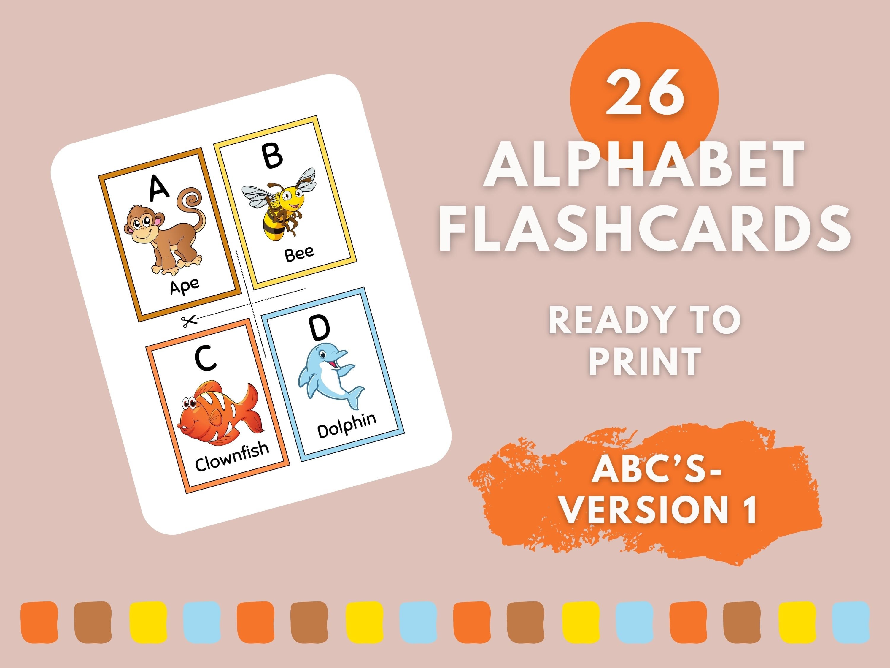 ABC Printable Flashcards Alphabet Flashcards Homeschool Etsy