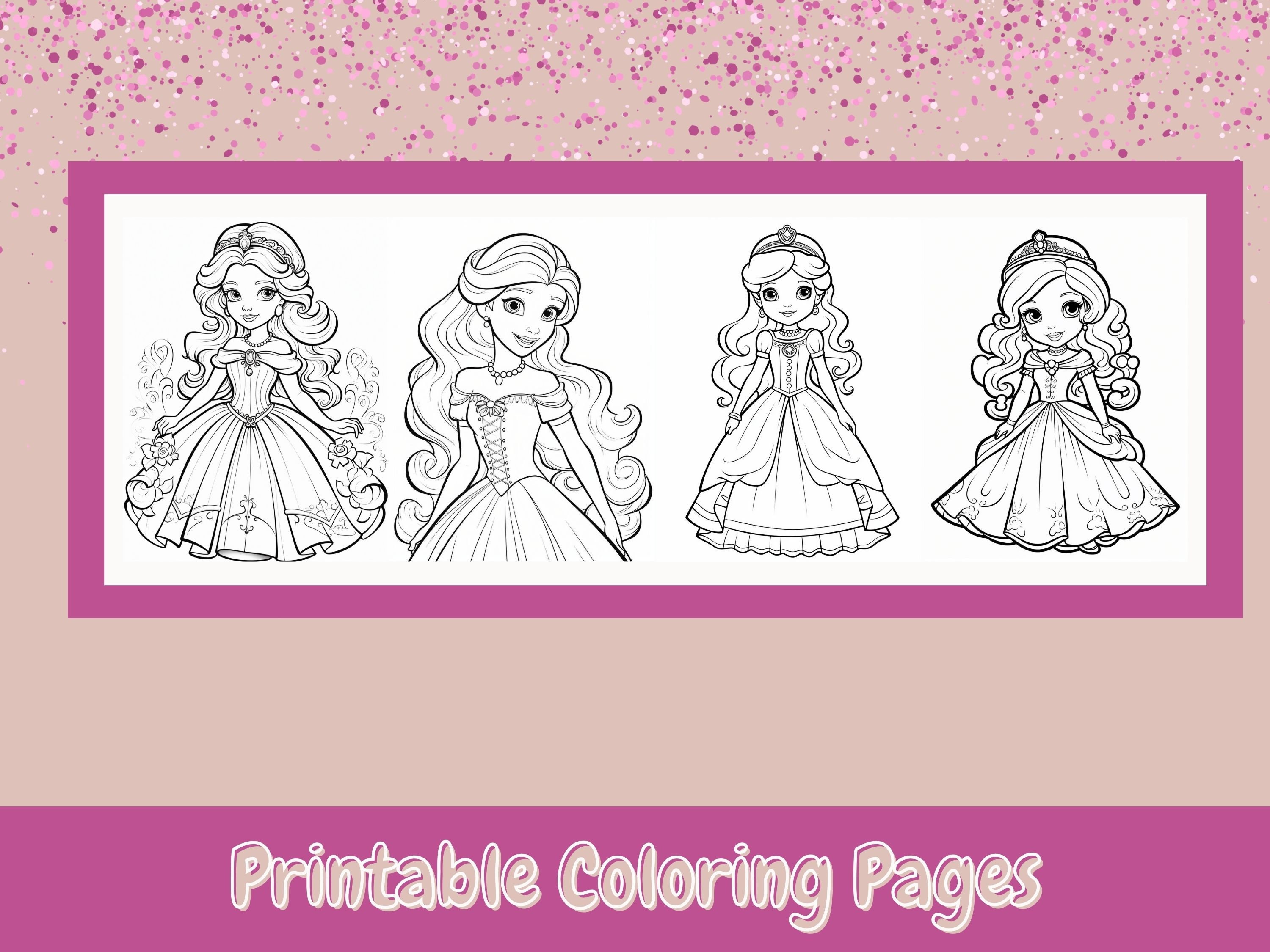 Cute Princess Coloring Book for Kids, Princess Coloring Pages, Kids ...