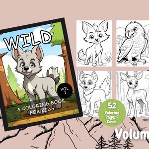 Wild A Coloring Book For Kids Vol 1, Coloring Book, Coloring Pages, Kids Activity, Cute Coloring Pages, Printable Coloring Pages