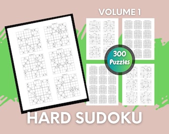 大人のための難しい数独パズル 第 1 巻、数独、パズルブック、パズル、大人のためのアクティビティ、脳の活動、数独パズル、難しい数独