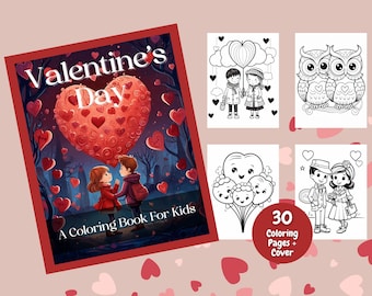 Valentine's Day Coloring Book For Kids, Coloring Pages, Printable, Kids Coloring, Valentines, Valentine's Day Activity