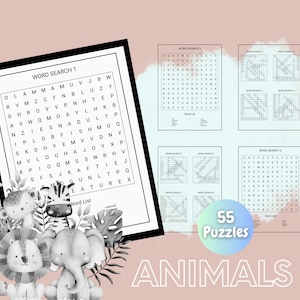 Animal Word Search For Kids, Word Search Puzzles, Puzzles For Kids, Word Searches, Kids Activity, Animal Puzzles, Word Search, Animal Games