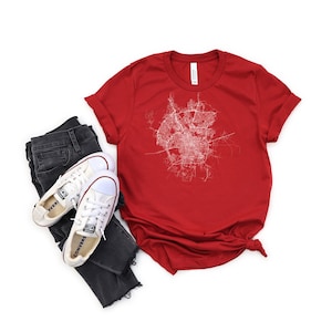 San Antonio TX Stadtplan T-Shirt Einzigartiges Geschenk für Ihn San Antonio Texas Karte T-Shirt für Papa Erkunden Sie Mission City Military Alamo City TShirt