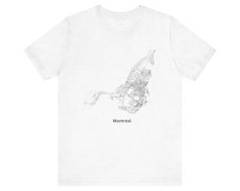 Camiseta con el mapa de la ciudad de Montreal: Camiseta de recuerdo urbano