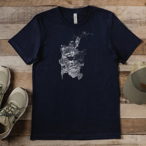 Tee-shirt plan de la ville de San Diego, en Californie, cadeau unique pour lui, t-shirt plan des rues de San Diego, en Californie, pour papa, chemise souvenir Gaslight District