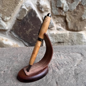 Personalized Curly White Oak Twist Pen/ Handcrafted Pen w/ Gift Box