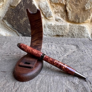 Honduran Rosewood Burl Ballpoint Pen - Gunmetal Finish