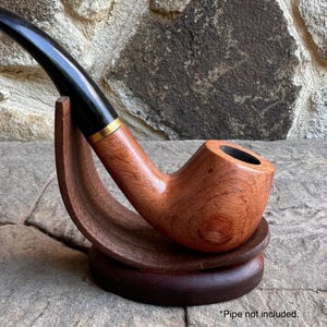 Wooden Pipe Stand/Handmade Walnut Pipe Display