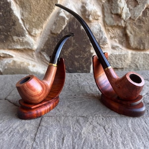 Wooden Pipe Stand/Handmade Curly Maple Pipe Display