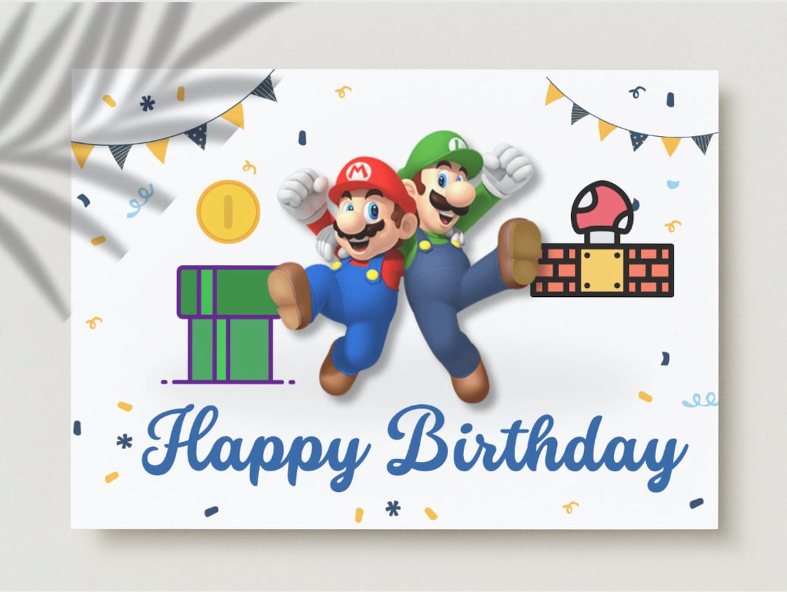 Super Mario Wish Card Birthday - Il 1140xN.4955823972 Gp79