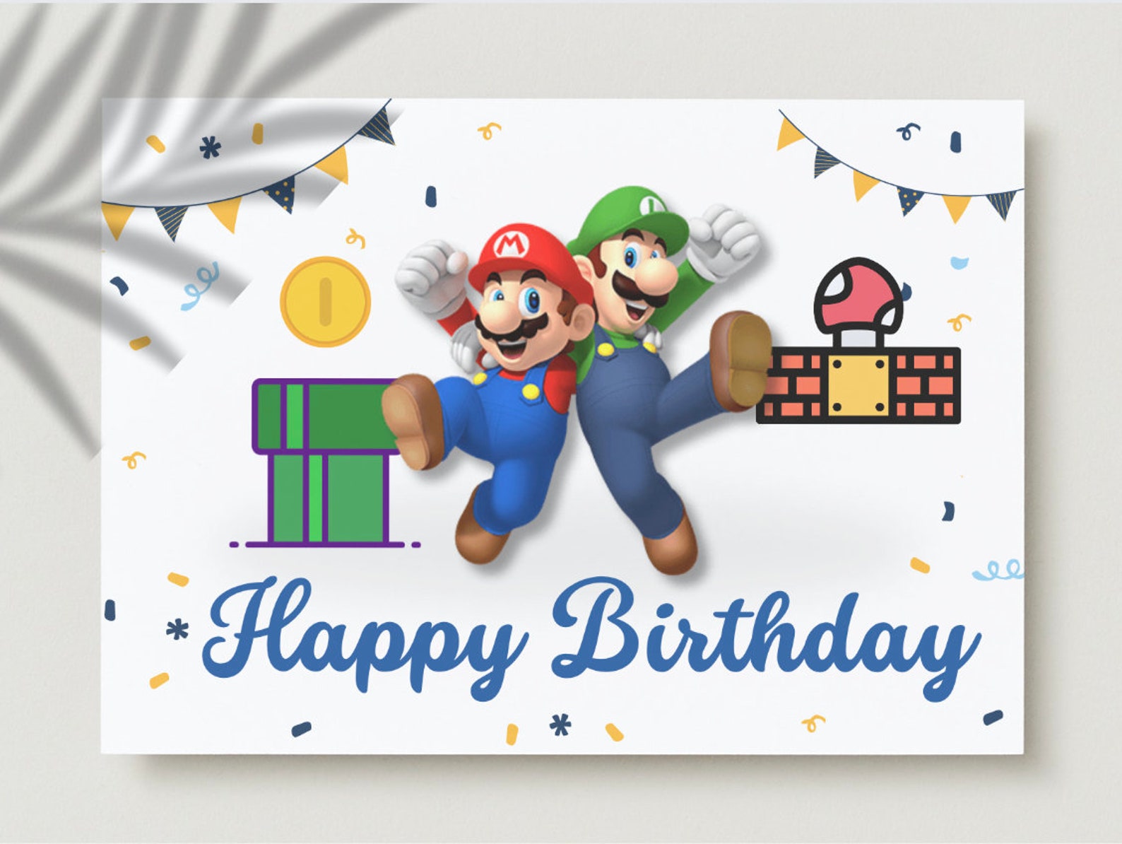 Super Mario Wish Card Birthday - Il 1588xN.4955823972 Gp79 