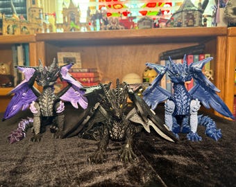 Detailed Fourth Wing Dragons;  Book shelf decor