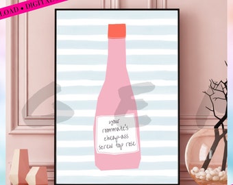 Screw-Top Rose Graphic Digital Wall Art | Maroon Digital Art Download | Midnights Art | Midnights Wall Art, Maroon Print, Midnights Print