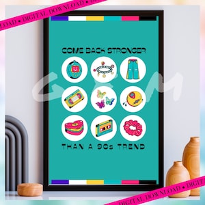 I Come Back Stronger Than a 90s Trend Digital Wall Art | Willow Digital Art | evermore Digital Download | 90s Poster