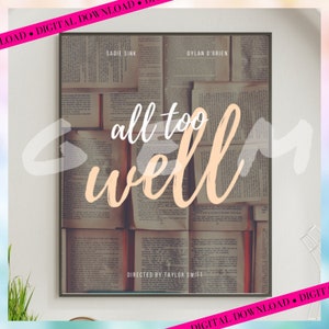 All Too Well Digital Wall Art | All Too Well, 10-Minute Version Film Poster | RED Digital Art Download | ATW Wall Decor