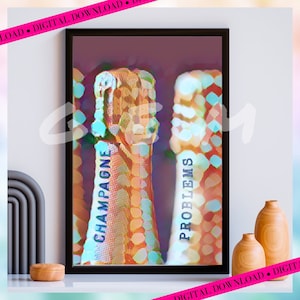 Problemas con el champán, arte digital para la pared / Descarga de arte digital evermore / Póster evermore, Impresión de problemas con el champán, Arte digital para la pared con champán