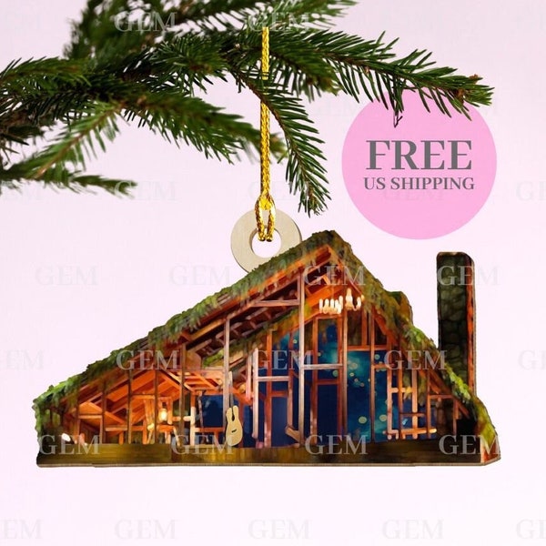 folklore Cabin Ornament | Eras Tour 2023 Custom Wood Ornament | folklore era Moss Cabin Ornament | Eras Ornament, Christmas Ornament