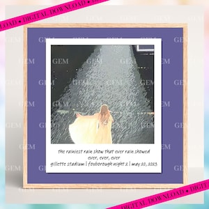 Rainiest Rain Show Polaroid Eras Tour Digital Art Print | Gillette Stadium, Foxborough Night 2 | Eras Tour Personalized Digital Print