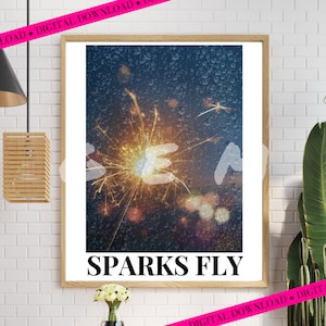 Décoration murale numérique Sparks Fly | Téléchargement numérique Sparks Fly | Impression d&#39;art Sparks Fly, affiche Sparks Fly, art inspiré des paroles