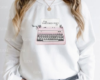 Tortured Poet Era Crewneck | In My Tortured Poet Era Vintage Typewriter Sweatshirt | TTPD Crewneck, TTPD Sweatshirt, Tortured Poets