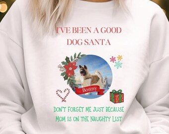 Akita personalizado, sudadera para amantes de los perros, camisa personalizada con foto de perro, camisa para amantes de los perros, regalo de Navidad para mamá de perros, regalo para amantes de las mascotas