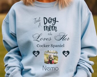 Sudadera personalizada para mamá de perro Cocker Spaniel, camisa personalizada con foto de perro, regalo de Cocker Spaniel, suéter de otoño para amantes de los perros, mamá de perro, camisa de mamá de piel