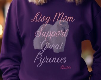 Sudadera personalizada de los Grandes Pirineos, camisa personalizada con foto de perro, gran regalo de los Pirineos, suéter de otoño para amantes de los perros, camisa de mamá de perro, camisa de mamá de piel