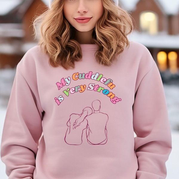 Romantic Cuddle Love Sweatshirt, Cuddle Season, Snuggle Shirt, Spooning Couple, Gift for Her, Couple Crewneck Sweatshirt, Hugs and Love Gift
