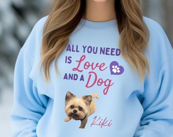 Perro mamá perro amor sudadera personalizada, regalo perfecto para amantes de las mascotas, regalo de amante de los perros, sudadera amante del bebé de piel, mamá del bebé de piel de mascota del perro