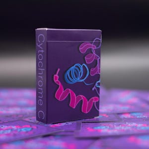 Cartas de Baralho Citocromo C - Ciência Biologia Química STEM Estética, Neon Science, Baralho de Poker Personalizado Único