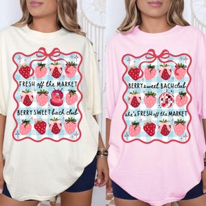 Strawberry Bachelorette Party Shirts, Comfort Colors® Bride Team Bride Shirt, Pink Coquette Matching Bridesmaid Group Tee, Bridal Party Gift