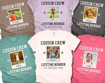 Custom Photo Cousin Crew Shirts, Matching Comfort Colors Cousin Reunion Tee, Personalized Cousin Group Weekend Trip T-Shirt, Family Travel T