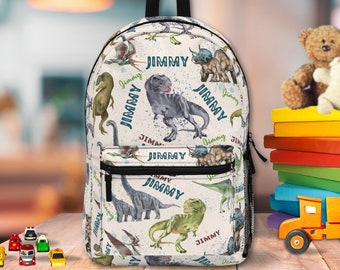 Personalized Dinosaur Backpack, T Rex Custom Name Dinosaur Gift for Toddler Boy, Dinosaur Lover Christmas Birthday Back to School for Kids