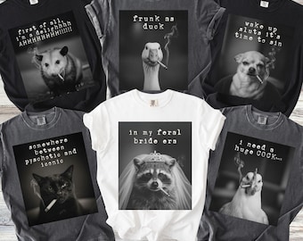 Custom Funny Sarcastic Bachelorette Party Comfort Colors Shirts, Matching Group Smoking Cat Animal Meme Girls Trip, Game Night Tee