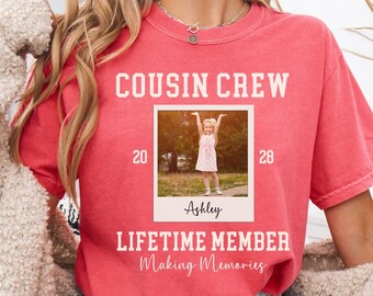 Custom Photo Cousin Crew Shirts, Matching Comfort Colors Cousin Reunion Tee, Personalized Cousin Group Weekend Trip T-Shirt, Family Travel T