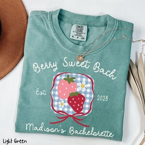 Strawberry Personalized Beach Bachelorette Party Shirts, Custom Comfort Colors® Fresh Off Market Matching Team Bride Tee, Bridal Party Gift