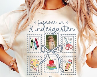Personalized Forever In Kindergarten Teacher Shirt, Custom Comfort Colors T-Shirt, Back To School Kindergarten Crew Gift,First Day of School