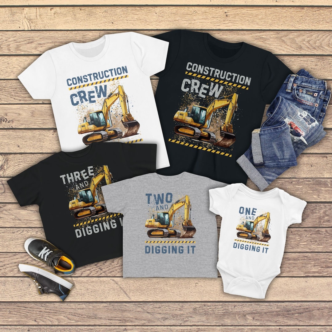 Construction Birthday Shirt, Construction Crew Matching Birthday Tee ...