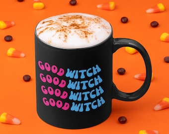 Taza de bruja buena, taza de bruja de Halloween, taza de bruja linda, taza de Halloween, taza de café de bruja, taza de otoño, regalo de Halloween, bruja buena, taza de otoño linda