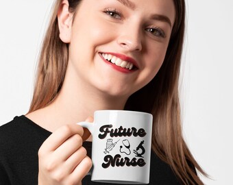 Taza de futura enfermera, regalo de futura enfermera, futura enfermera, cumpleaños de futura enfermera, estudiante de enfermería, regalos de estudiantes de enfermería, regalo de graduación de enfermera