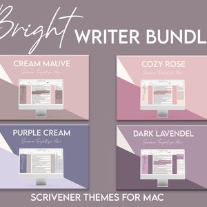 Scrivener Themes for mac - BRIGHT WRITER BUNDLE - 4 beautiful Scrivener Templates