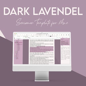 Scrivener Theme for MAC - DARK LAVENDER - light mode - Scrivener Template