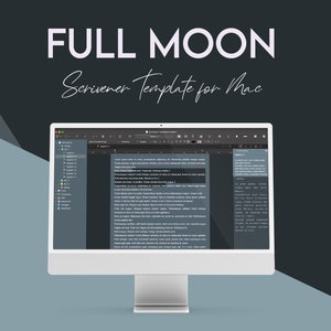 Scrivener dark Theme for MAC - Full Moon - dark mode - Scrivener Template