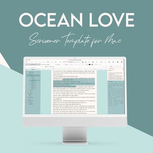 Scrivener Theme for MAC - OCEAN LOVE - light mode - Scrivener Template